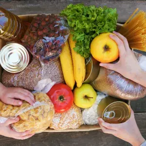Box filled with fresh food